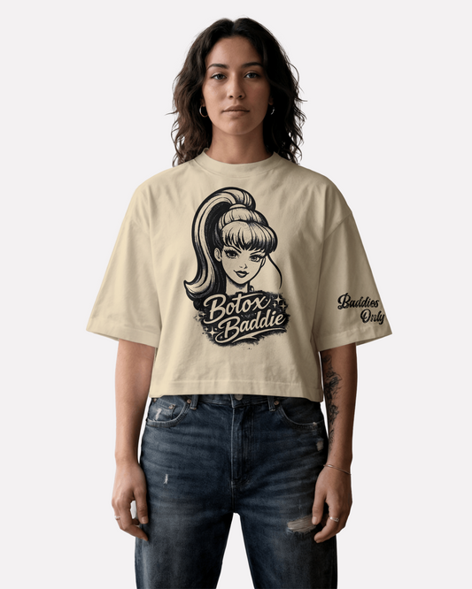 BOTOX BADDIE OVERSIZED HAND CROPPED TEE