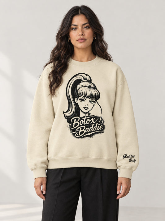 BOTOX BADDIE CREWNECK on model