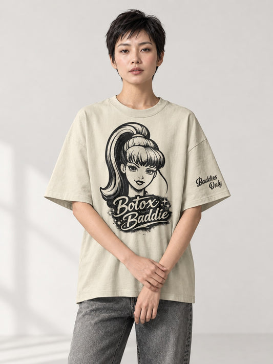 BOTOX BADDIE OVERSIZED BOX TEE on model