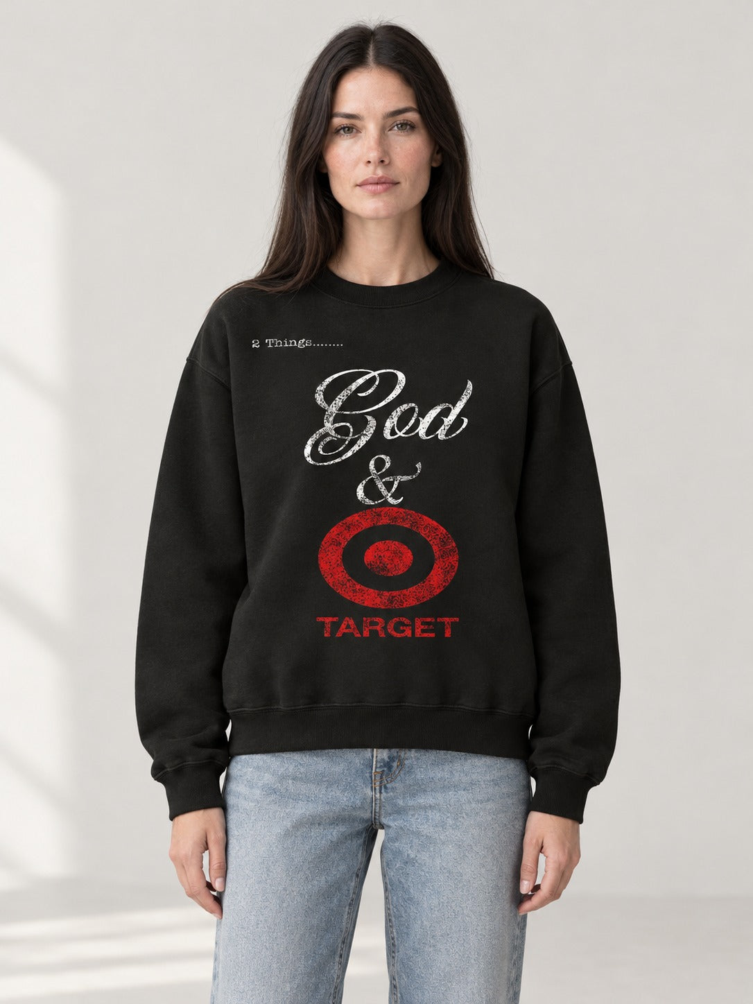 GIRLS & TARGET CREWNECK on model