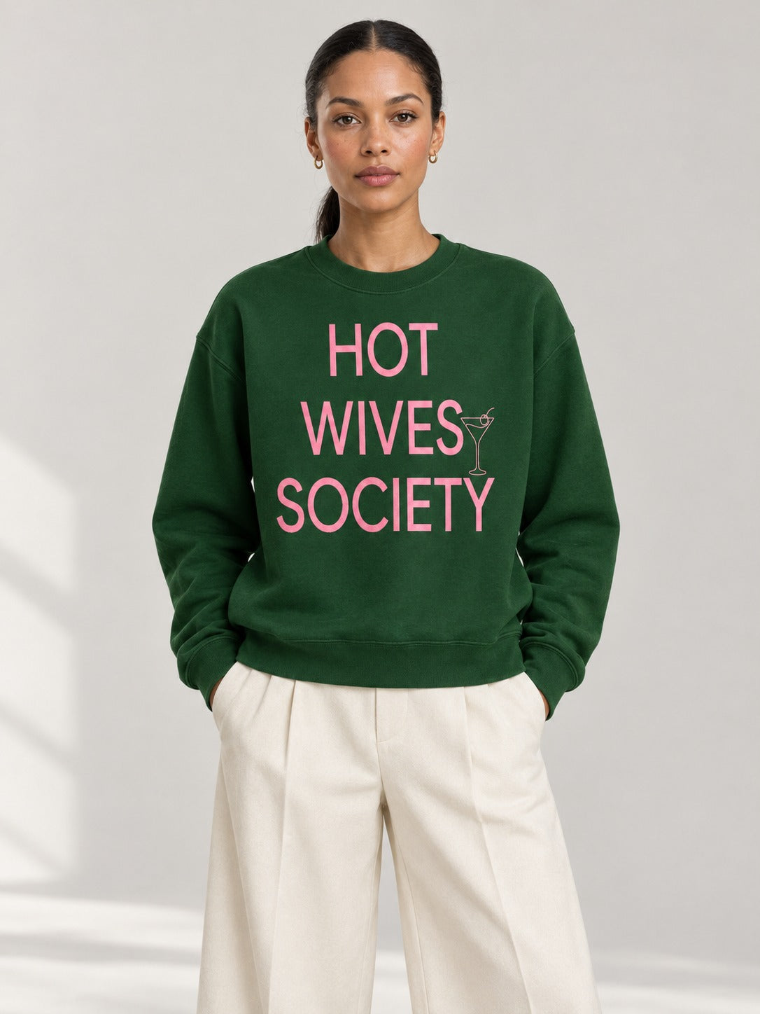 HWS Minimal CrewNeck on model