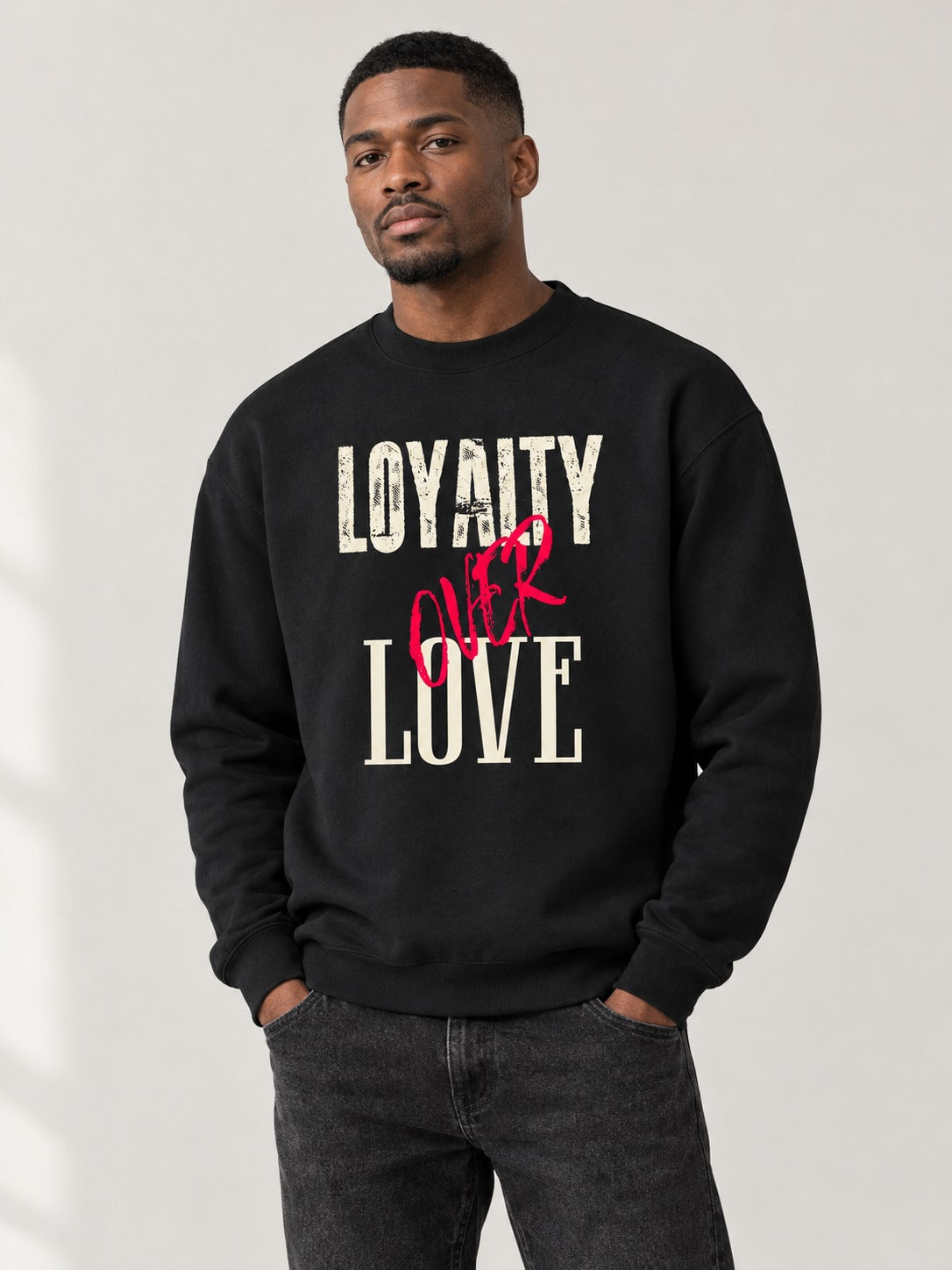 LOL CREWNECK on model