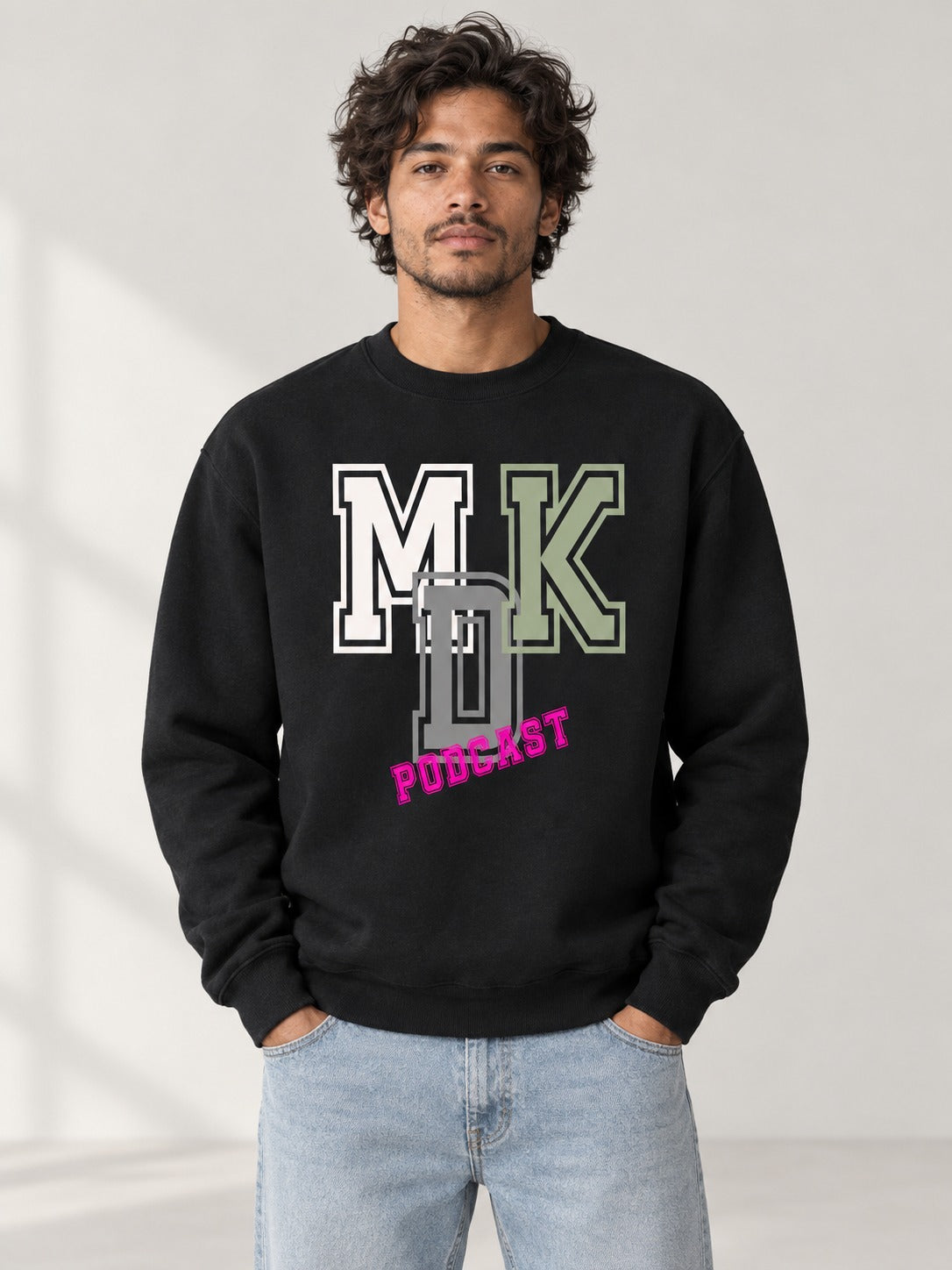 MDK. COLLEGE CREWNECK on model