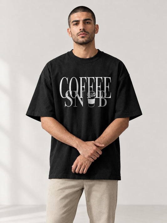 WHITE/GREY SNOB T on model